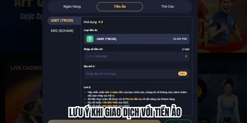 Lưu ý khi giao dịch với tiền ảo